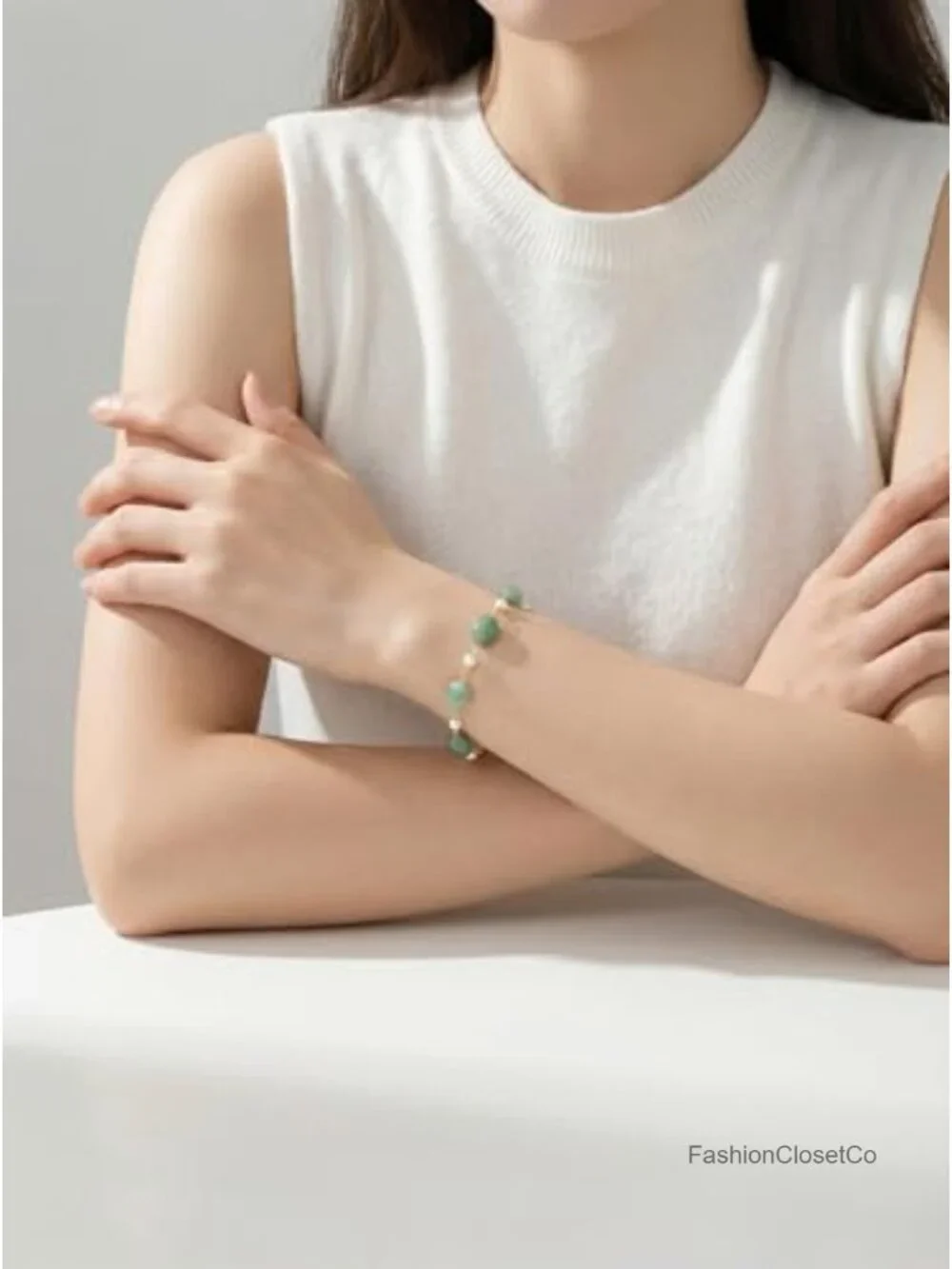 18K Gold Plated Pearl Beaded Bracelet, Adjustable Chain Stackable Bracelet,